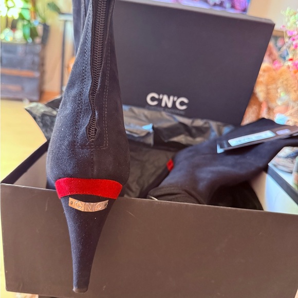 CNC Costume National Black and Red Accents Ankle Boots EU 40 US 9 - Picture 2 of 15